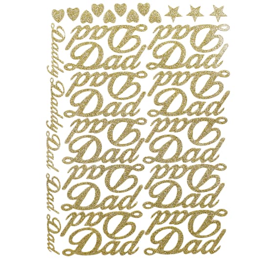 JAM Paper Dad Gold Standard Script Stickers